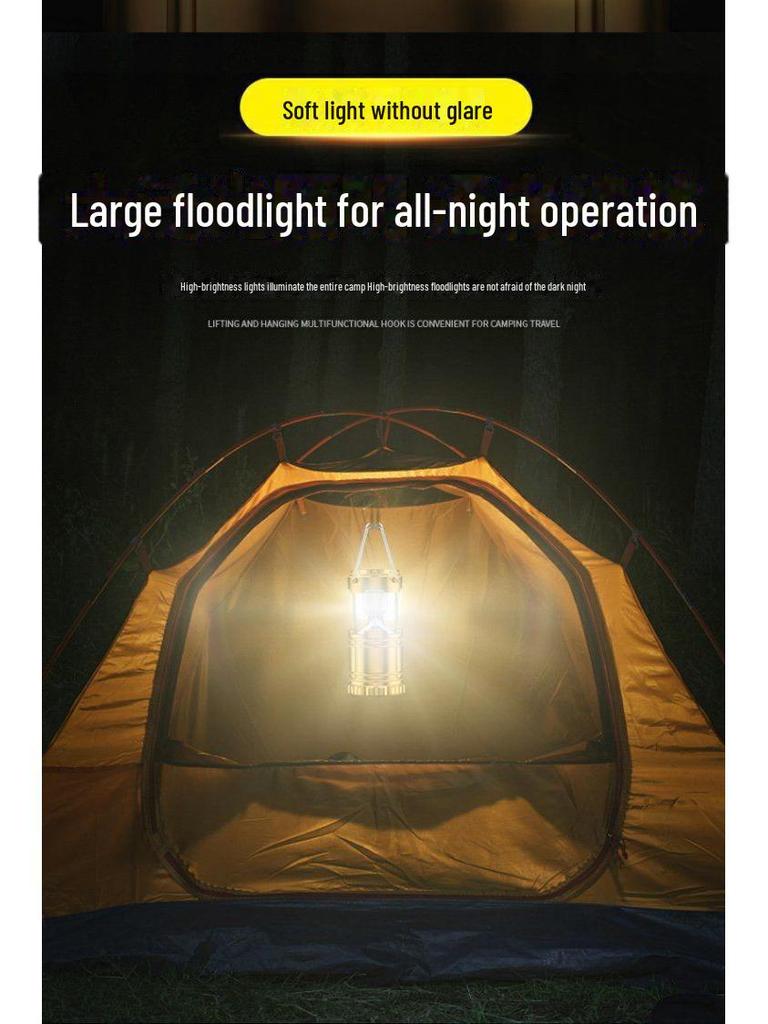 5800T Солнечный светодиодный фонарь-лошадка: Уличный портативный кемпинговый фонарь с многофункциональными возможностями