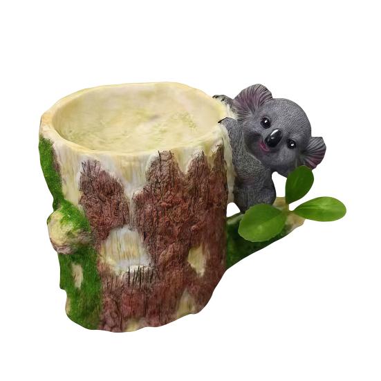 Милая коала, кормушка для птиц, настенная кормушка для птиц, садовая скульптура из смолы, декоративная уличная кормушка для птиц для двора, деревьев, заборов или стен