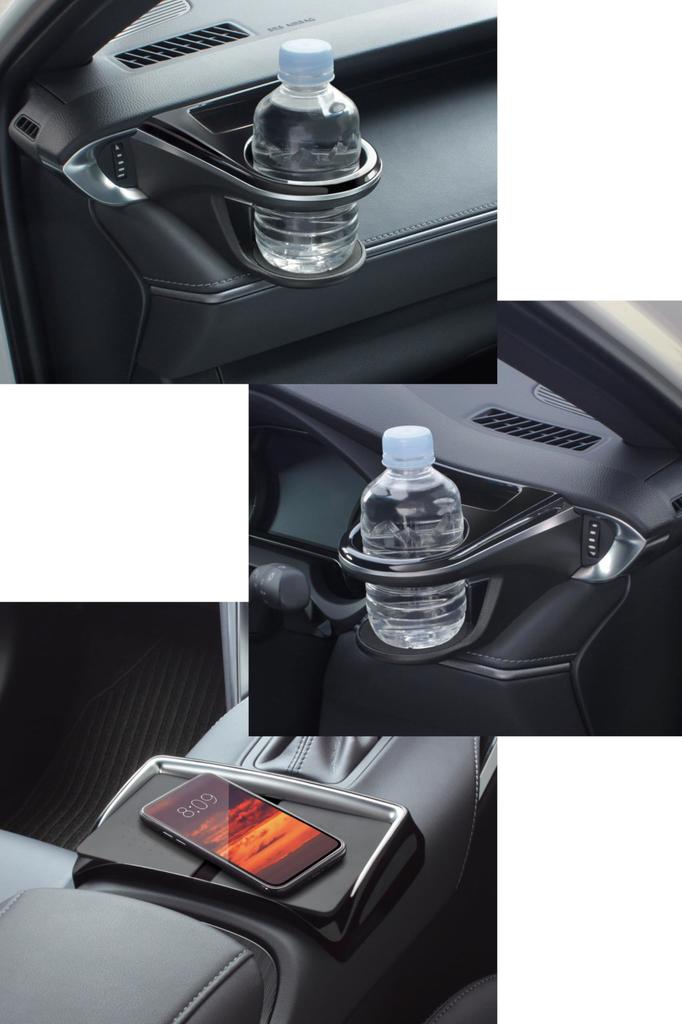 Tsuchiya Yac Комплект подстаканников для Toyota Harrier 80 серии (Водитель и пассажир, SY-HR11/SY-HR12) + Лоток центральной консоли (SY-HR15)