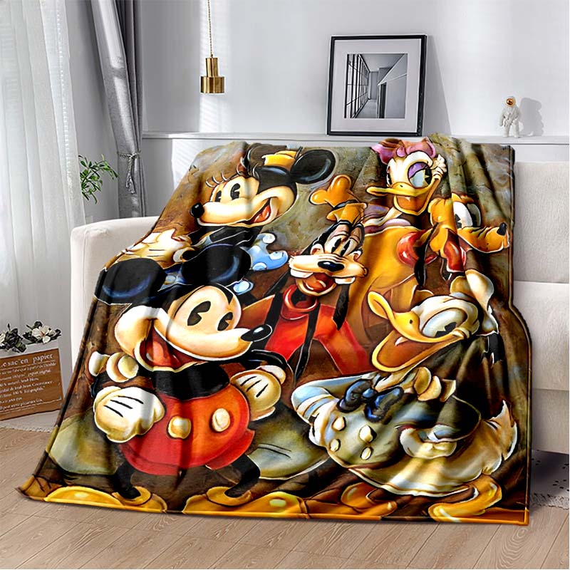 Mickey Mouse and Donald Duck Print Queen Size Blanket,Super Soft Bed Blanket,Lightweight Fuzzy Cozy for All Seasons,Holiday Gift