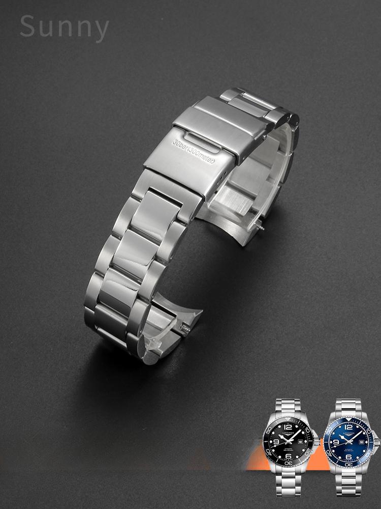 Для Longines Conquest Антиаллергенный Дайверский Ремешок для Часов 21 мм L3.781.4 Раскладывающаяся Застежка Мужской L3.782.4 L3.740 со Сменным Ремешком для Часов