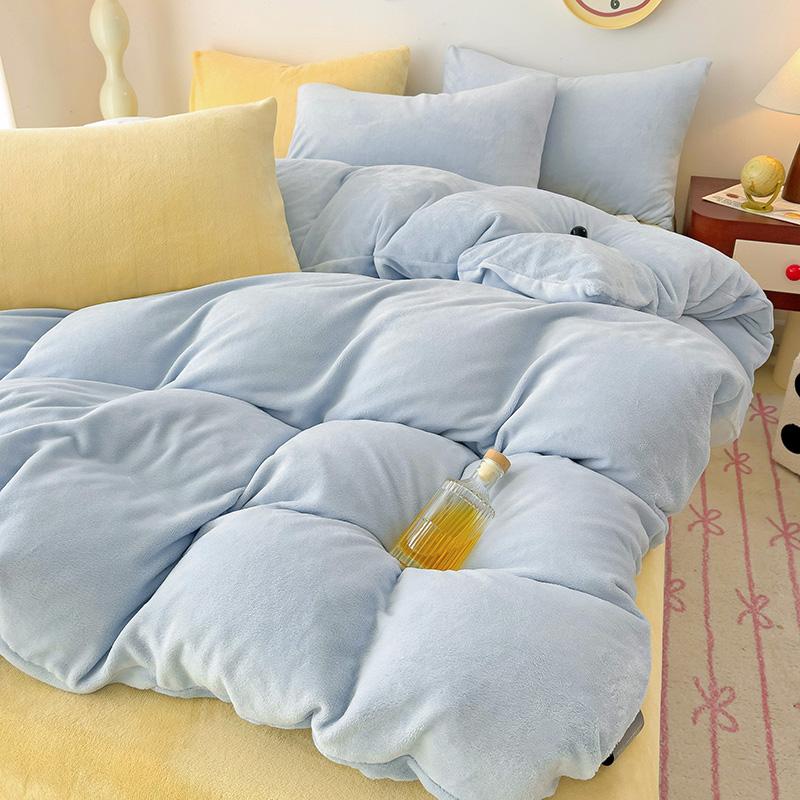 Приятный для кожи пододеяльник, бархатный пододеяльник, однотонное постельное белье, зимнее одеяло, чехол dekbedovertrek (Нет наволочки)