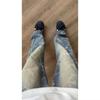Осень и зима Новые американские джинсы High Street Washed Light Color для мужчин и женщин Прямые слегка расклешенные свободные широкие брюки