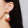 Personality Collarbone Chain Dripping Oil Vintage Earring Cute Pumpkin Ghost Necklace  Women
