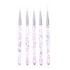 5Pcs Acrylic French Stripe Nail Art Liner Brush Set Ultra-Thin Line Drawing Pen Uv Gel Manicure Painting Brush