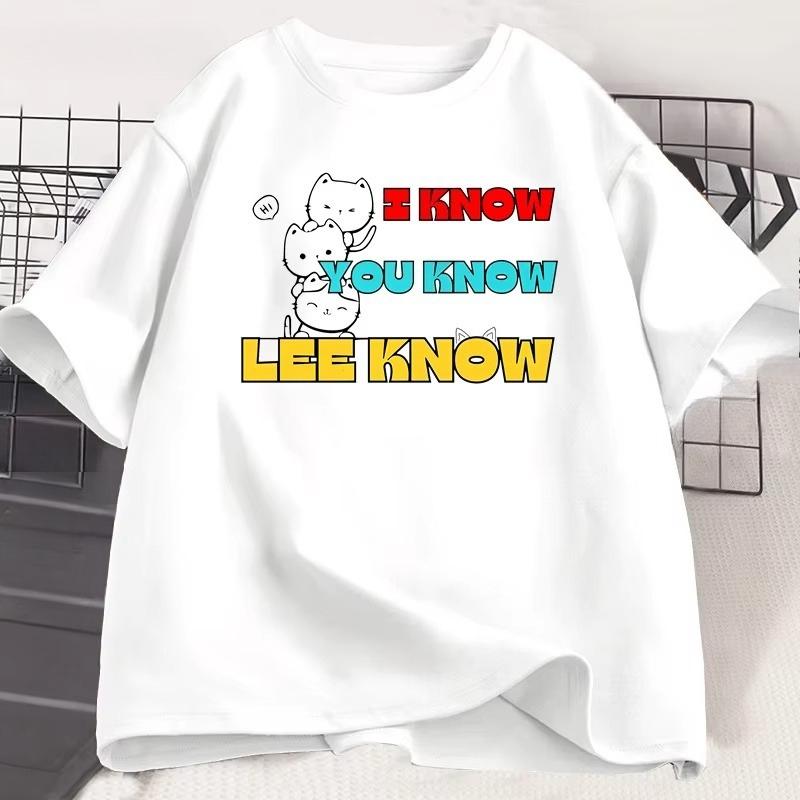 I Know You Know Lee Know T Shirt Trendy Cotton Short Sleeve Summer Tshirt Korean Fashion Popular Clothes Casual Round Neck Top