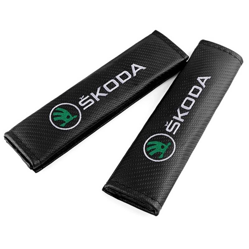 ZUKJ6 1/2pc Car Seat Belt Cover Shoulder Guard Strap Pad Cushion for Skoda Rapid Fabia 1 2 Karop Roomster Yeti Superb Octavia A7 A5 A4