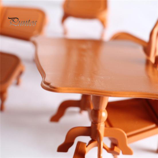 Кукольный домик Мини-Симпатичная пластиковая модель мебели Миниатюрный стол-стул Набор домашнего декора