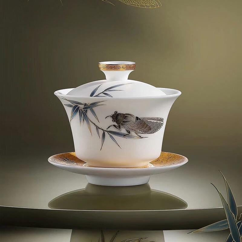 Chaxun Mutton-Fat Jade Porcelain Teapot