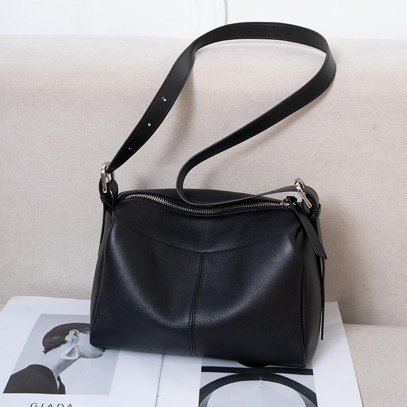 Genuine Leather Women's Bag Premium Sense Niche Shoulder Bag All-in-one Pillow Women's Commuter Underarm Bag Crossbody Bag