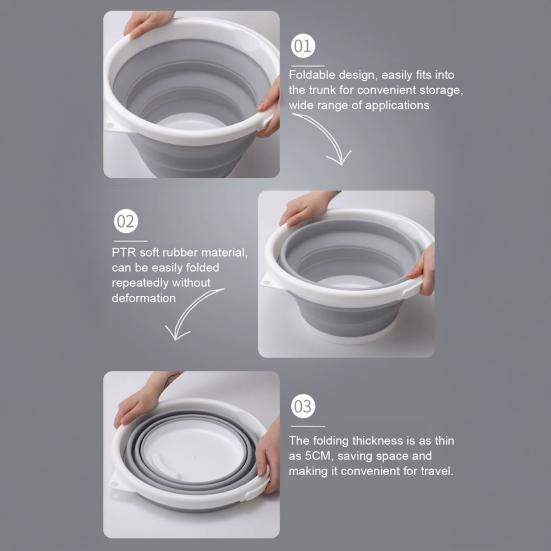 Yousheng Folding Bucket with Handle Large Capacity Strong Load-bearing Impact-Resistant Portable Compact Collapsible Fishing Bucket