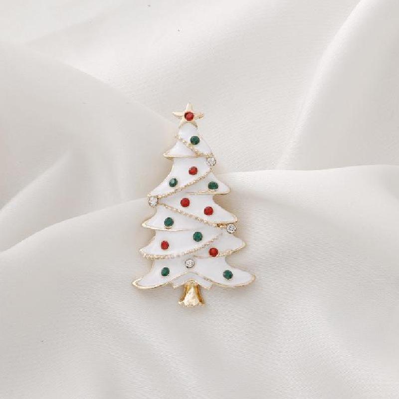 Rinhoo Zircon Santa Claus Gloves Brooches For Women Christmas Tree Snowman Snowflake Lapel Pins Christmas Jewelry