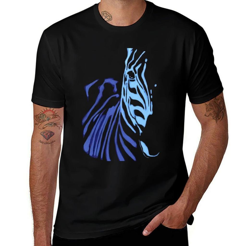 Zebra acrylic painting T-Shirt Basic Regular Fit Casual T-Shirt