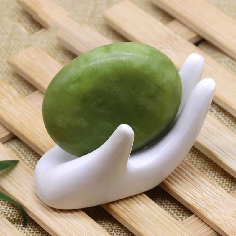 Зеленый нефритовый холодный рок, спа-камень, натуральный массажный камень, массажер для глубоких тканей