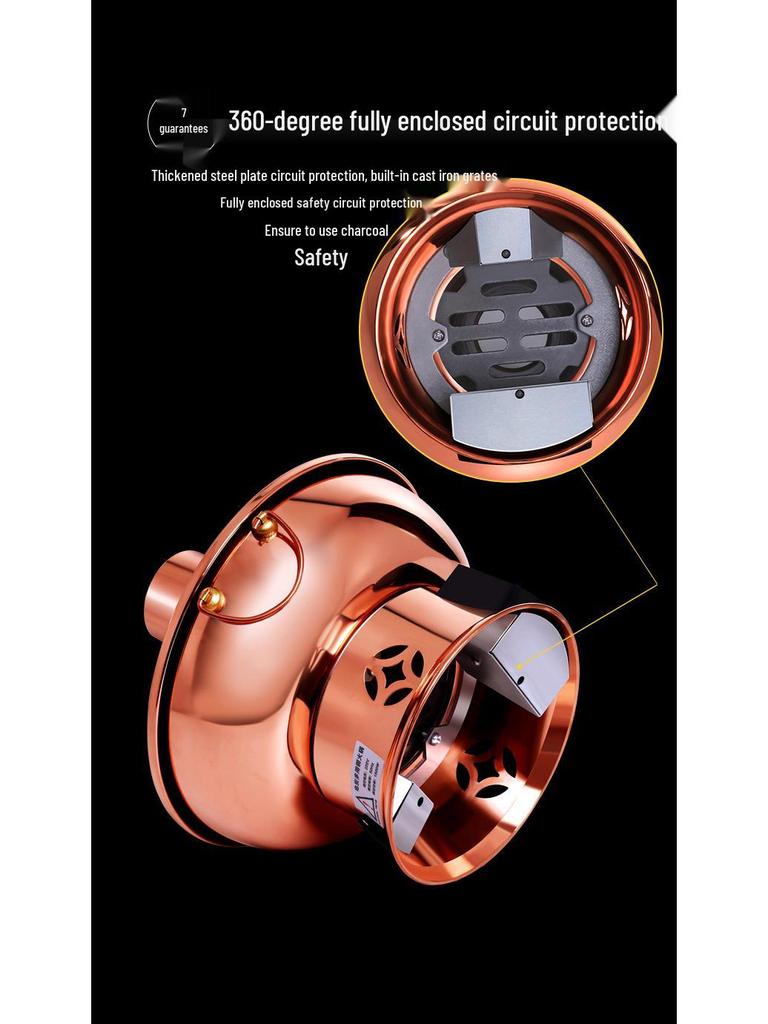 Электрическая фиолетовая медная двухфункциональная кастрюля для хот-пота: Регулируемая температура Шабу-Шабу Баранина Баранина Уголь и Подогреваемая Медная Кастрюля с Вилкой для Домашнего Использования