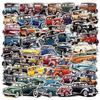 50 Retro Vintage Car Graffiti Stickers: Waterproof Decorative Decals for Water Cups, Computers, and Skateboards.