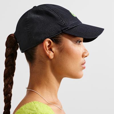 Унисекс Хлопковые Бейсболки Nike Унисекс Черный/Средне-зеленый