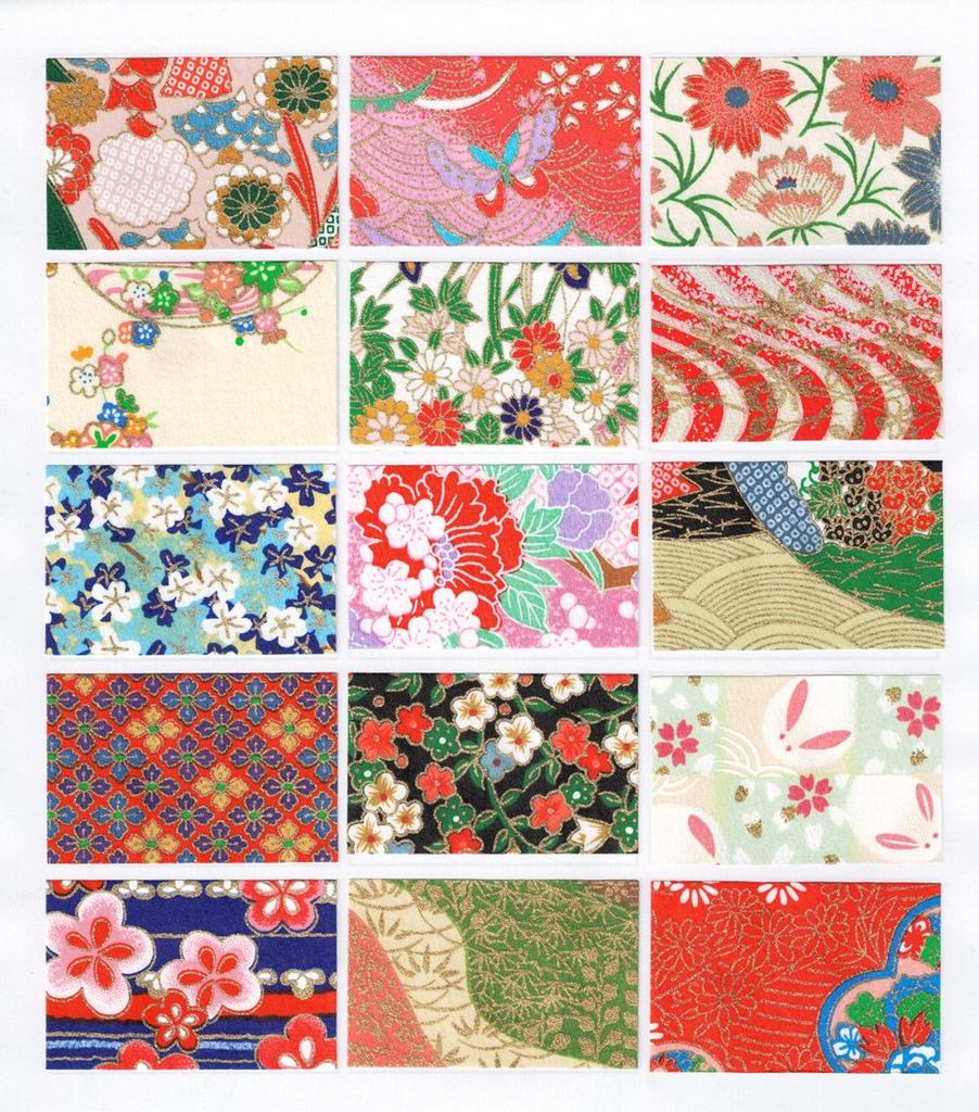 Kawasumi Washi Chiyogami Yuzen Washi 15 15 Set C Paper, 15x15cm, Patterns, Sheets,