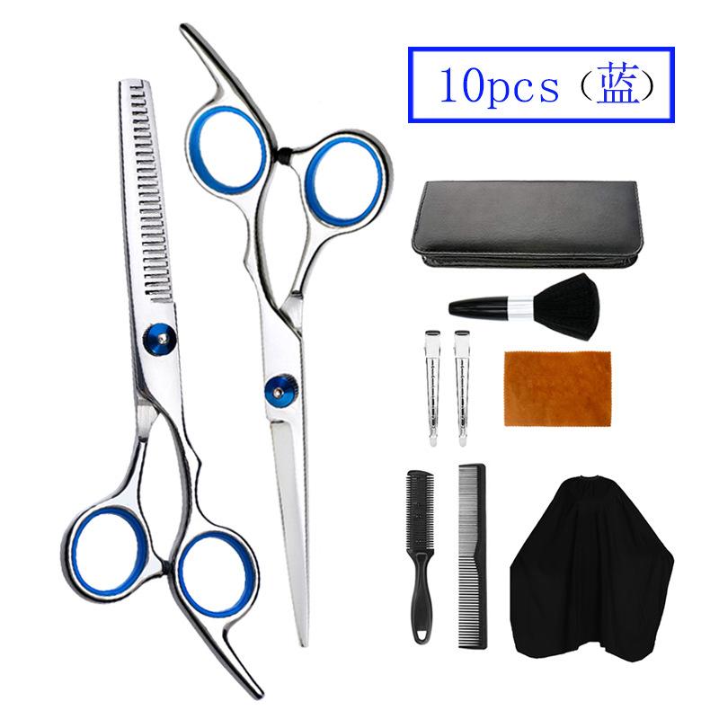 Professional Hair Cutting Scissors Set 10 Piece Straight Thinning Shears Kit Barber Salon Tool
