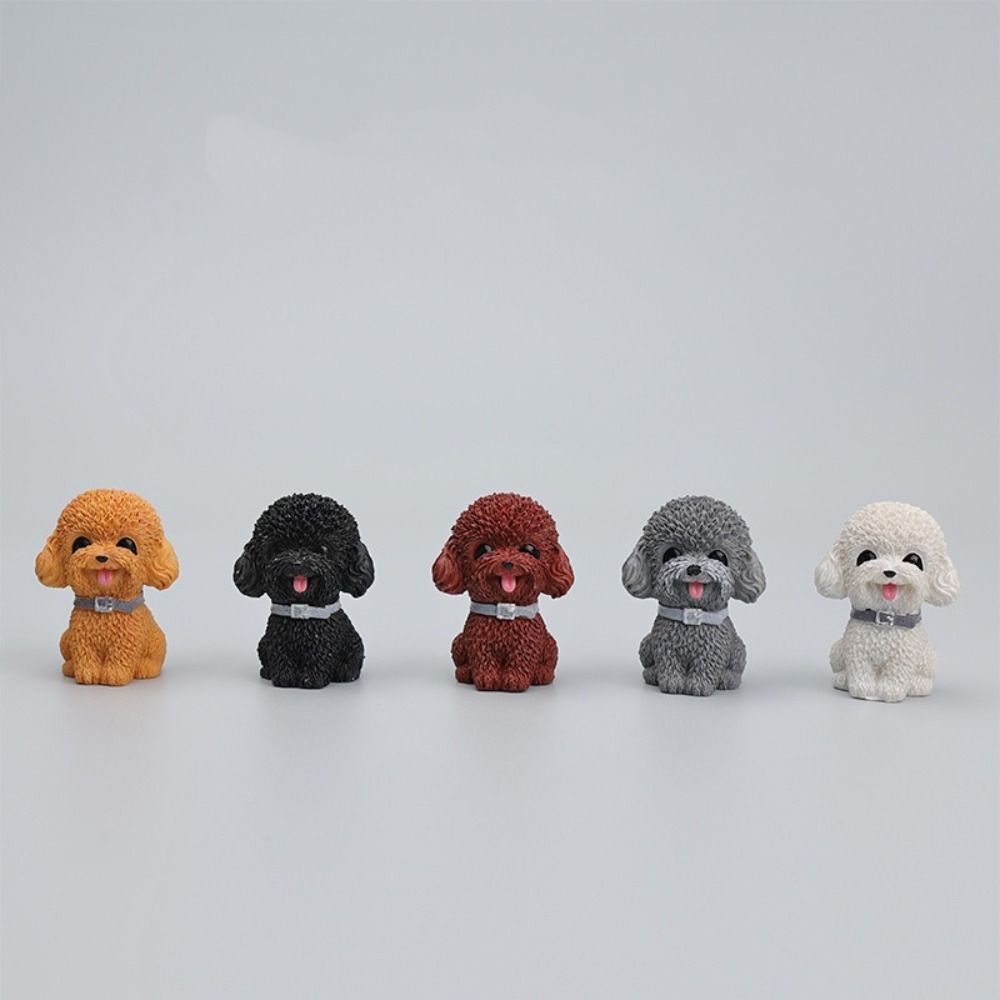 Cute Simulated Dog Figurine Resin Dog Ornament Car Accessories Dog Animal Model  Children Kids