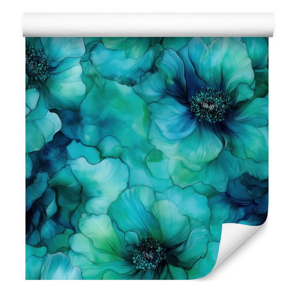 Wallpaper Ink Turquoise and Sea, Harmonious Arrangement 50x1000