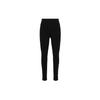 Solid Logo Elastic Waist Tight Sports Long Pants Women Bottoms Black DD5408-010