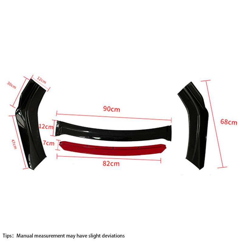 4 шт. Универсальный комплект для переднего бампера автомобиля, спойлер из АБС-материала, декоративная полоса из углеродного волокна, новые стильные аксессуары