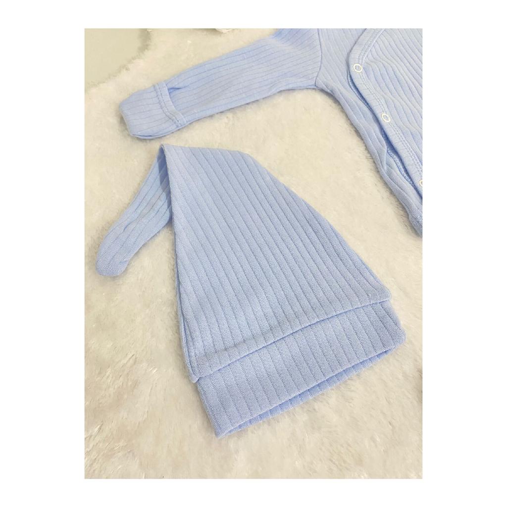 Baby Boy Teddy Bear Detailed 3-piece Hospital Discharge Set Newborn Outfit 0-3 Months 50-56cm Organic Cotton