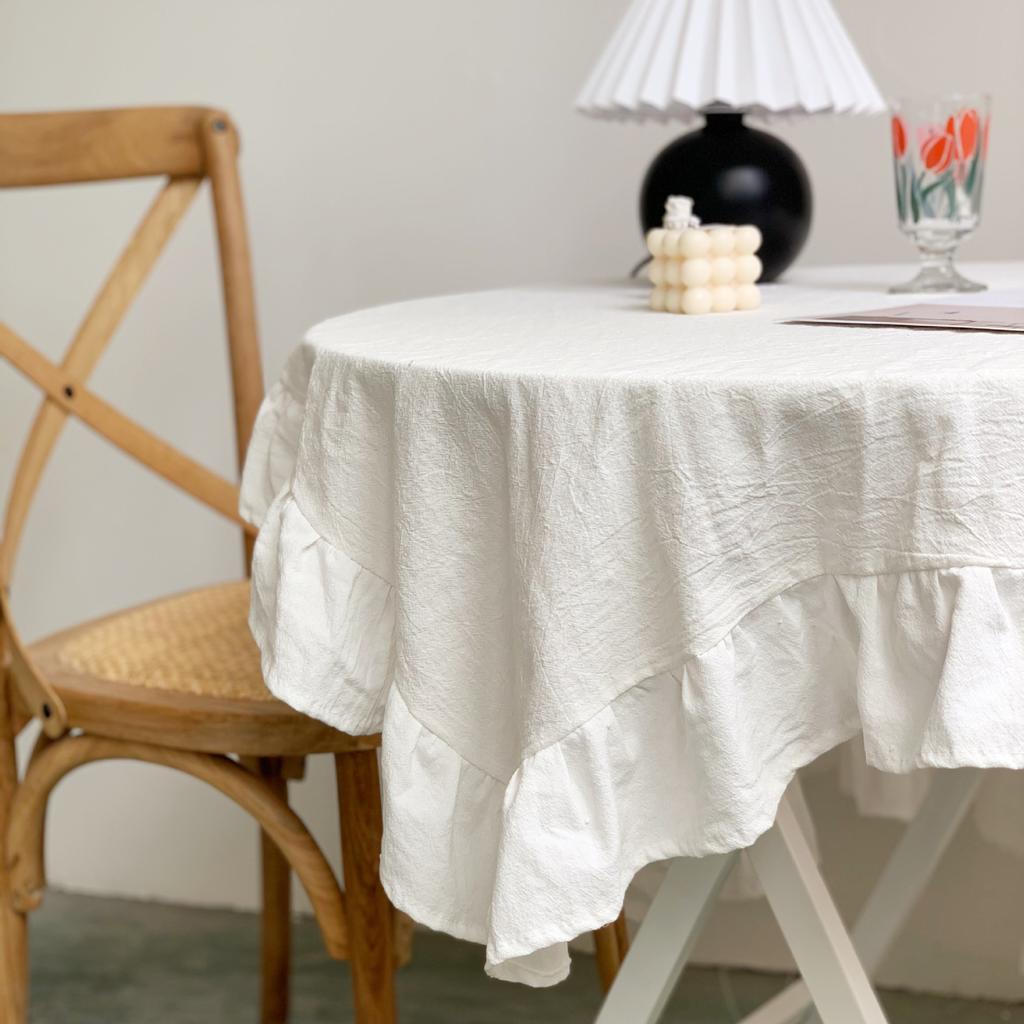Runner Towel Table Cover White Lace Wavy Side Table Cloth Wedding Decoration Rectangular Tablecloths Chair Cushion