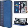 Case - Booling - for Samsung Galaxy S24 Ultra - Scratch Protection - Luxury Synthetic Leather - Navy Blue