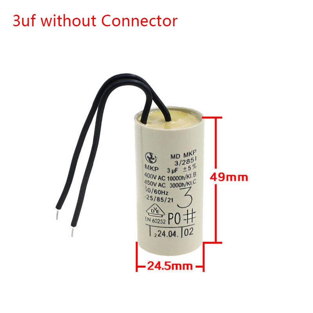 1Pcs 2uF 2.5uF 2.6uF 3uF Boiler Water Pump Capacitor Wall Mounted Plastic Metal Circulation Motor Capacitor With Connector