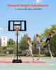 Portable Basketball Stand, 1.35 to 3.05m Height Adjustment Basketball Hoop & Goal, Adjustable Basketballs Goal System with Built-in Rolling Wheels for
