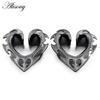 Alisouy 1PC Copper Alloy Casting Heart Love Saddle Ear Tunnels Plugs Expander Stretcher Gauges Earrings Piercing Body Jewelry