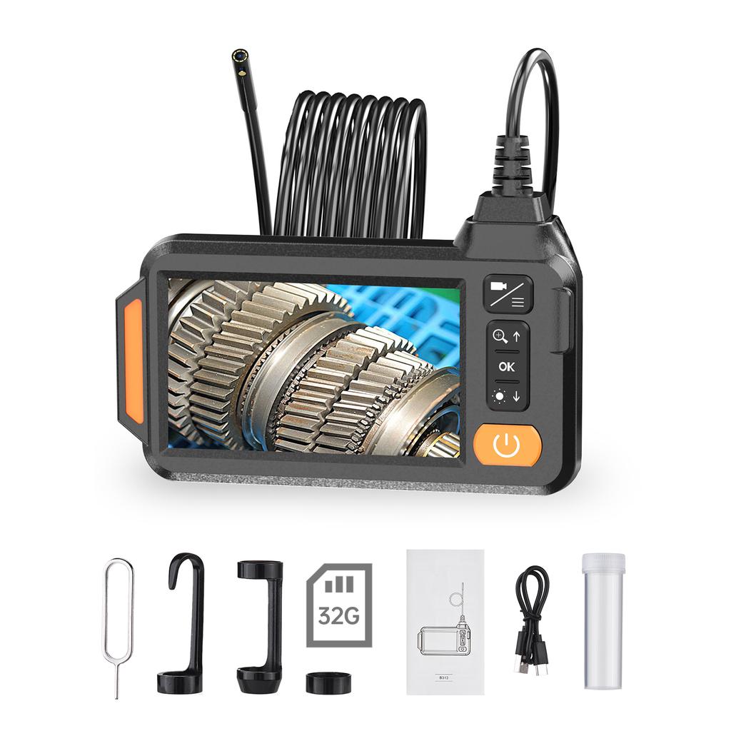 Industrial 1080P Sewer Inspection Camera Dual Lens with 8 LED Lights Endoscope Pipe Camera 4.3" HD