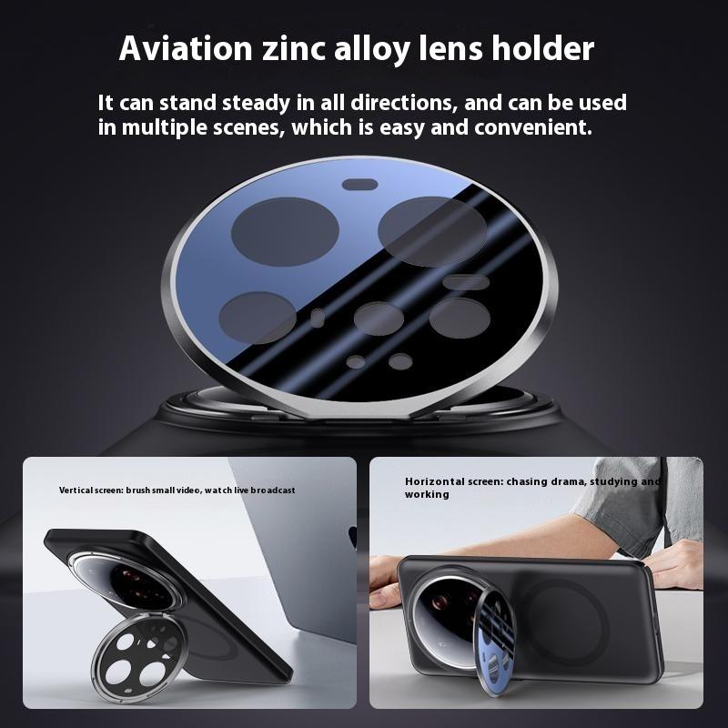 Чехол для Xiaomi 15 Ultra, совместимый с MagSafe, с защитной пленкой для объектива и подставкой, жесткий ПК чехол для телефона