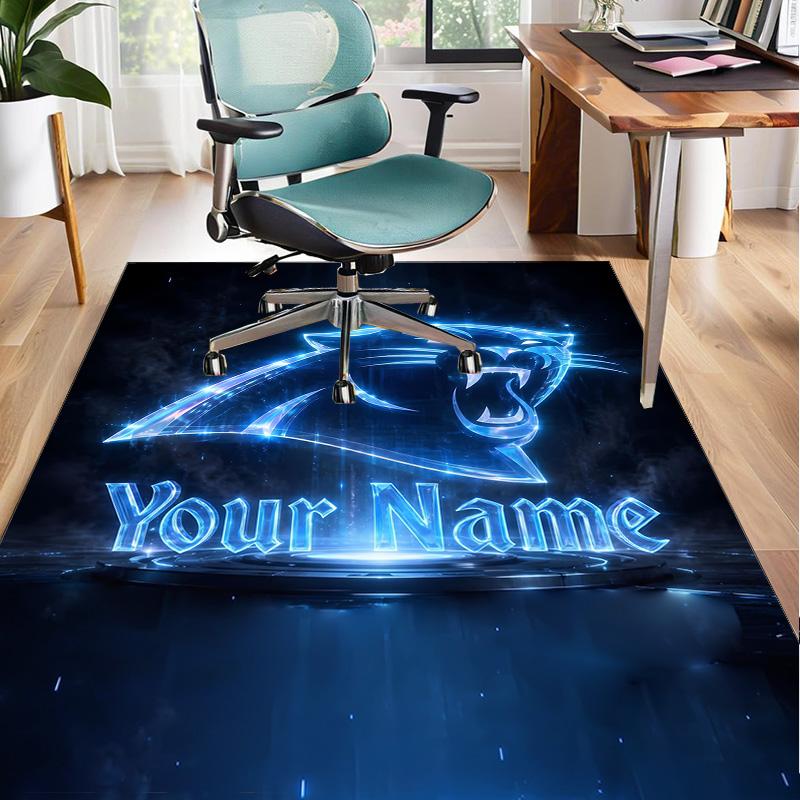 Custom Name Rug Panthers Helmet Area Rug Suitable for Indoor And Outdoor,Carpets for Homes, Offices,Living Rooms,Home Decor,Christmas Gift