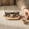 Thoughtful Gift for Coworkers Crocheted Eyeglass Holder Tray Soft Wool Glasses Stand Cute Desktop Fun Office Desk Ornament Reading And Sunglasses