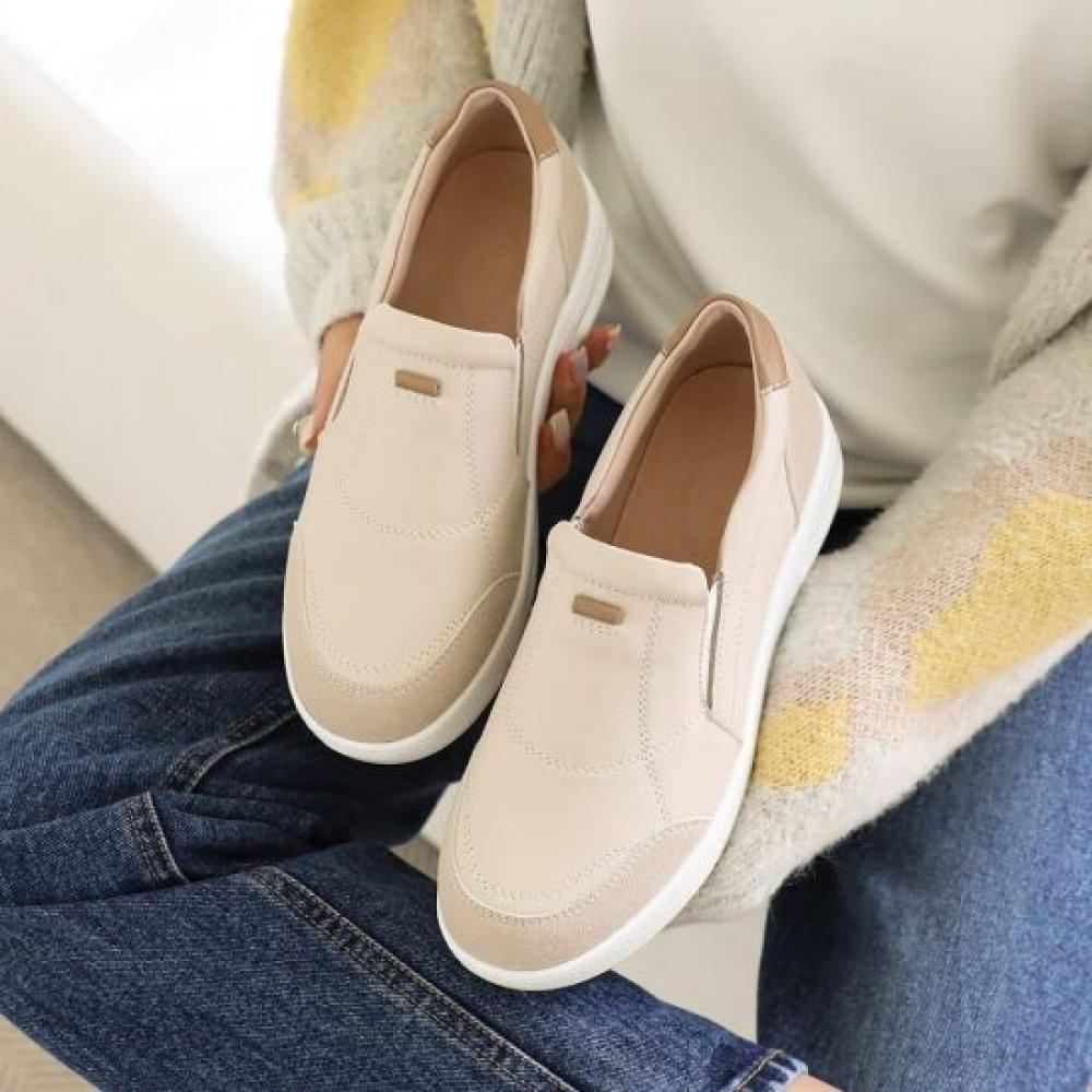 Jisyu Leather VenOn Air Quilting Slip On 4cm