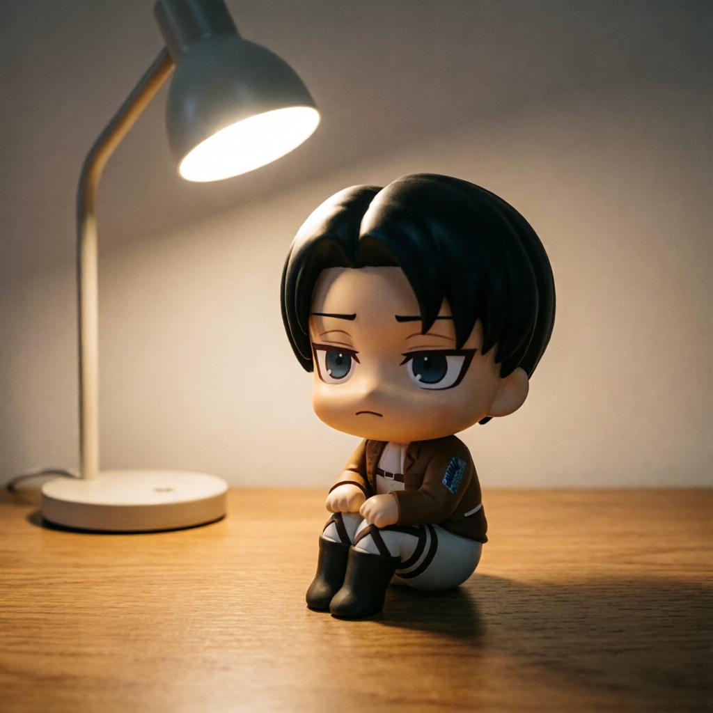 Anime Levi Ackerman Figure Attack On Titan Model Toy PVC Q Version Humanoid Feeling At Ease Collection Desktop Decorations Dolls