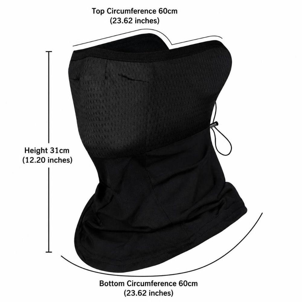 2PCS Breathable Neck Gaiter Face Cover Black Cycling Face Cover Ice Silk Neck Gaiter Camping