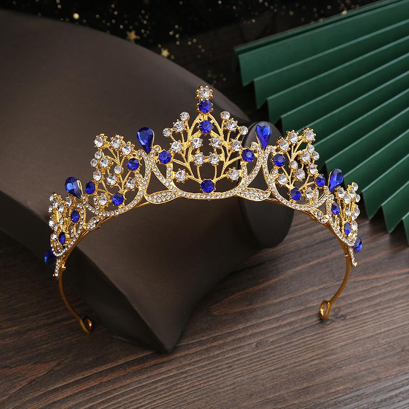 Children's Crown Tiara Princess Rhinestone Headband Model Catwalk Performance Crown Girls Birthday Dress Hair Accessories