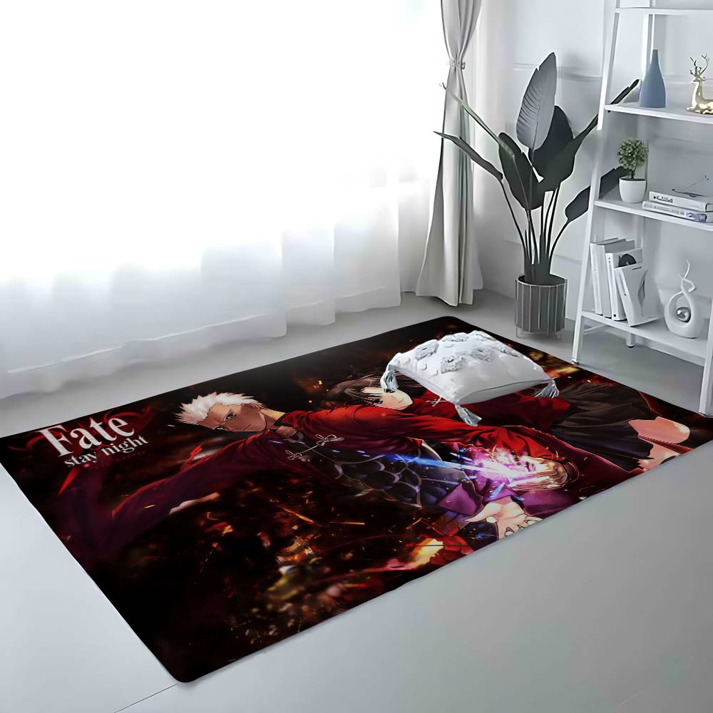 Anime F-Fate Stay Night Floor Mat Bathroom Absorbent Mat Simple Door Dirt-resistant Mat Home Kitchen Mat Foot Mat Entry Mat