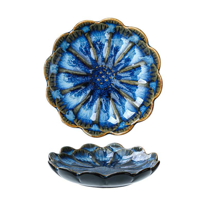 Japanese Retro Ceramic Dipping Dish for Seasoning, Snacks, and Soy Sauce