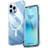 Прозрачный Магнитный Защитный Чехол Два-в-Одном Ударопрочный для iPhone 15/14 Pro Max