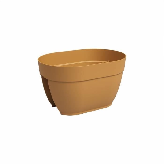 ARTEVASI Jardinière balcon CAPRI CAMPANA - 40 ma - Jaune miel - 39 x 25,6 x 22,5 cm