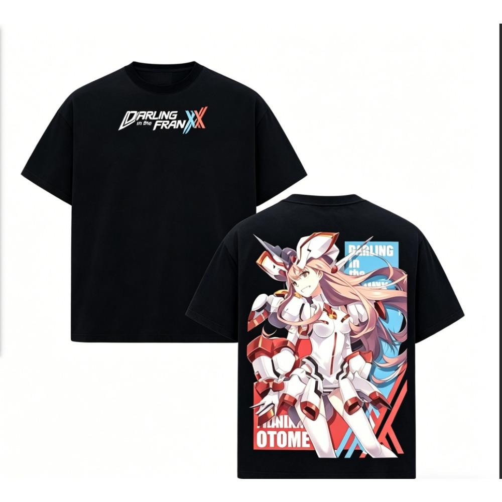 Darling in the Franxx Zero Аниме Любитель Футболка Круглогодичная одежда Личность Одежда Большой размер Унисекс Новая модель Для пар Высокое качество Мягкая