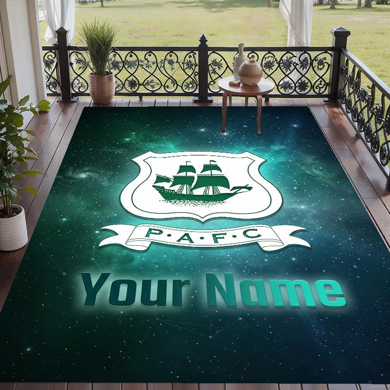 Custom Text Printed Rug Plymouth Argyle FC Non Slip Floor Carpet For Home Room Decor