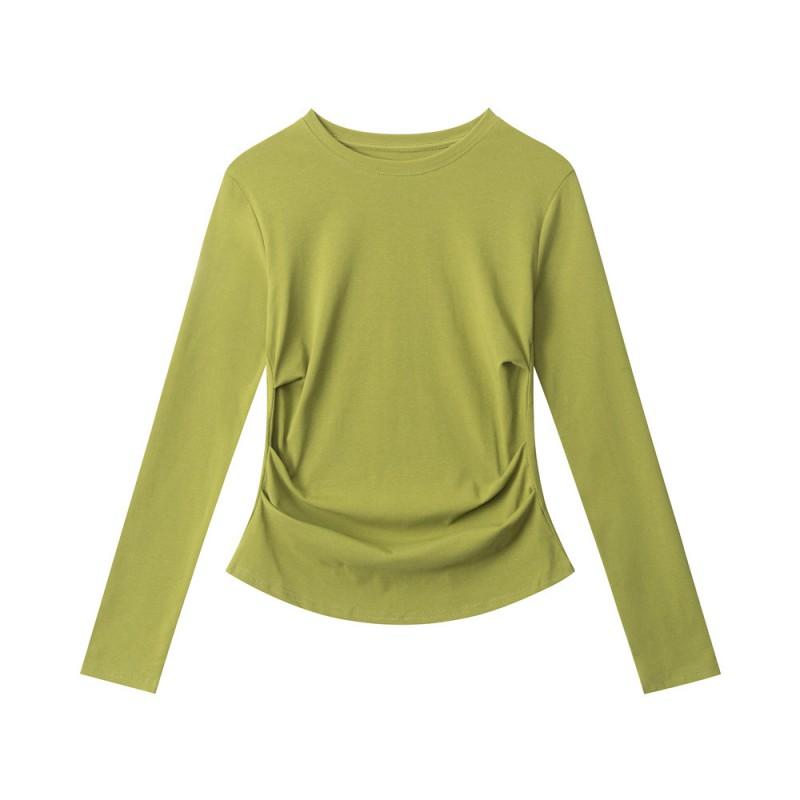 HeyHenry Womens Long Sleeve T-Shirt Slim Fit Short Base Layer Pure Cotton Solid Color Commute