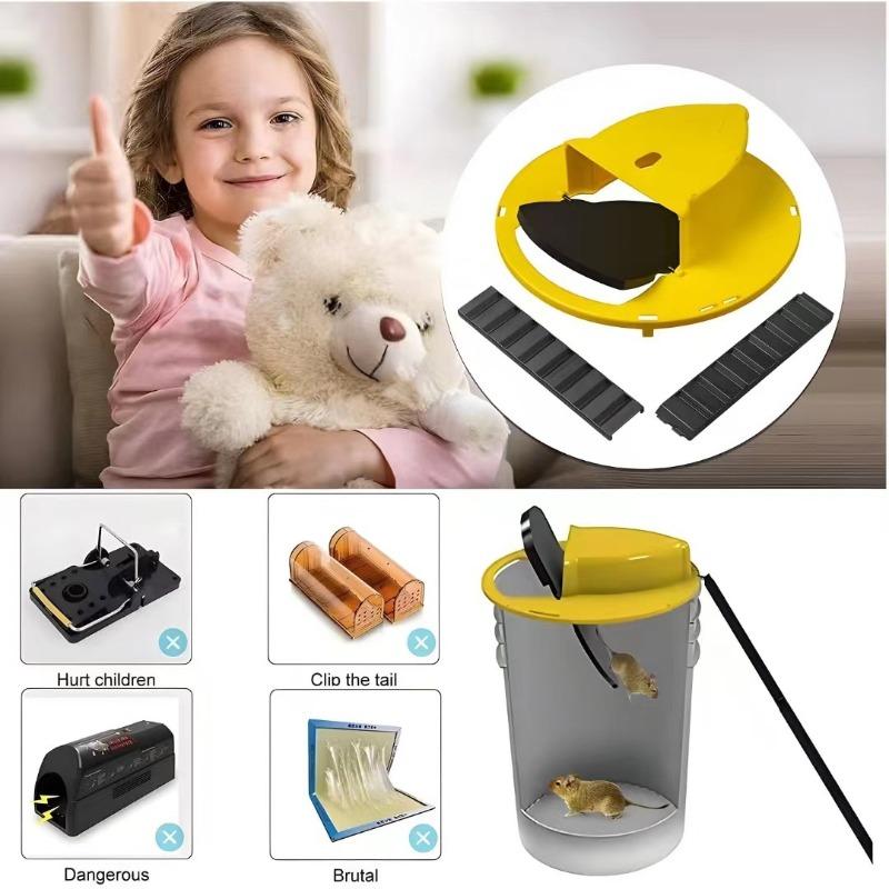 Pest Control Mouse Cage Intelligent Mouse Trap Automatic Reset Bucket For Traps Mice Rat Traps With Flipping Sliding Lid Safe
