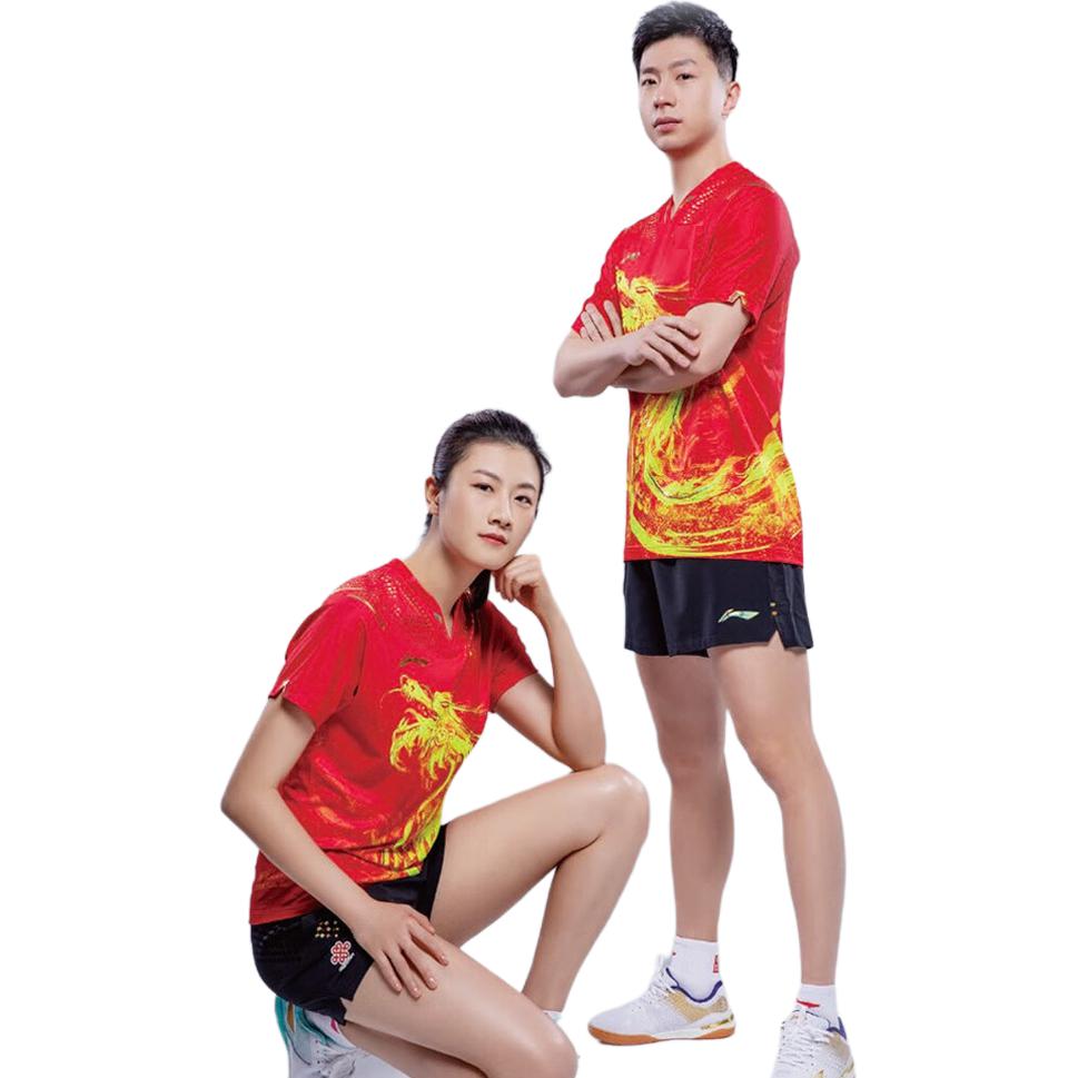Li-Ning Дышащая быстросохнущая футболка с коротким рукавом Мужские топы AAYL139-1